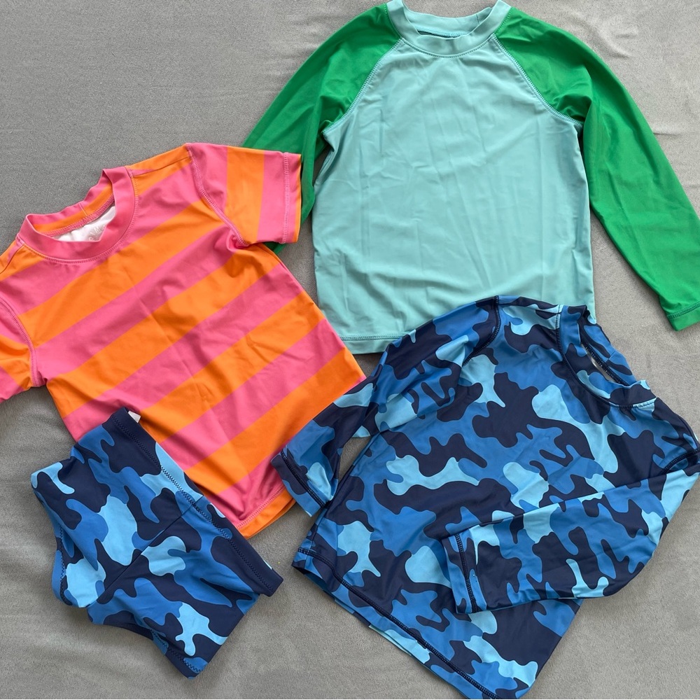 Kids Primary Swimwear Set - Green, Blue, and Orange